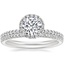 18K White Gold Waverly Diamond Ring (1/2 ct. tw.) with Whisper Eternity Diamond Ring (1/4 ct. tw.)