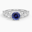 Sapphire Echo Diamond Ring in 18K White Gold