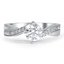 Custom Swept Compass Point Diamond Engagement Ring