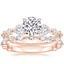 14K Rose Gold Three Stone Versailles Diamond Ring (1/2 ct. tw.) with Luxe Versailles Diamond Ring (1/2 ct. tw.)