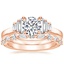 14K Rose Gold Faye Baguette Diamond Ring (1/2 ct. tw.) with Harper Diamond Ring (1/3 ct. tw.)