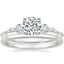 18K White Gold Cascade Diamond Ring with Petite Comfort Fit Wedding Ring