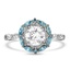 Custom Marquise Halo Blue Diamond Ring