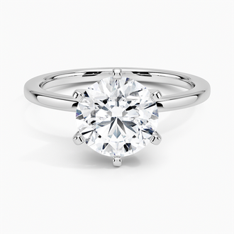 18K White Gold Petite Comfort Fit Six-Prong Solitaire Ring