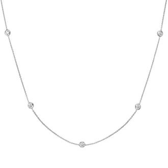 Bezel Strand 18 in. Diamond Necklace (2/3 ct. tw) in 18K White Gold