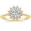 18K Yellow Gold Sunburst Diamond Ring (1/4 ct. tw.), smalltop view