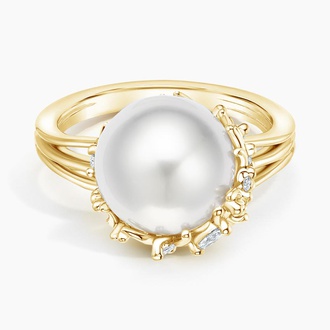 Cotillion Cultured Pearl and Diamond Cocktail Ring - Brilliant Earth
