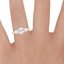 14K Rose Gold Three Stone Catalina Diamond Ring (1/2 ct. tw.), smallzoomed in top view on a hand