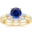 18KY Sapphire Tapered Baguette Diamond Bridal Set, smalltop view