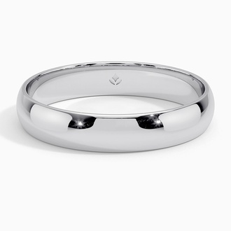 Slim Profile 4mm Wedding Ring in 18K White Gold