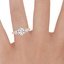 14K Rose Gold Three Stone Hudson Diamond Ring (1/3 ct. tw.), smallzoomed in top view on a hand