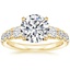 Round 18K Yellow Gold Tapered Luxe Sienna Diamond Ring