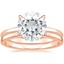 14KR Moissanite Elodie Ring with Crescent Diamond Ring, smalltop view
