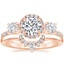14K Rose Gold Three Stone Waverly Diamond Ring (3/4 ct. tw.) with Lunette Diamond Ring