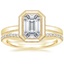 18K Yellow Gold Blair Bezel Ring with Curved Diamond Ring (1/6 ct. tw.)