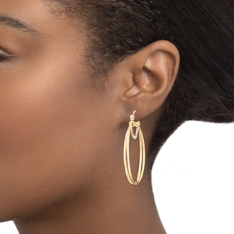 Simone I. Smith Crossover Hoop Earrings in 14K Yellow Gold Vermeil