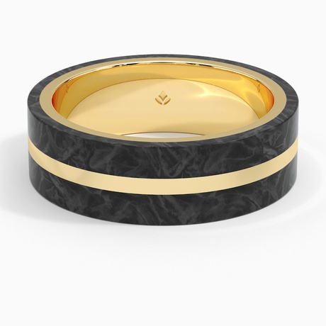 Black Carbon Yellow Gold Wedding Band – Blacoe Jewellers