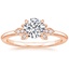 14K Rose Gold Fiorella Diamond Ring, smalltop view