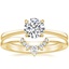 18K Yellow Gold Elle Ring with Lunette Diamond Ring