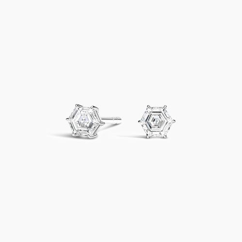 HEXAGON STUD w/PEARL-