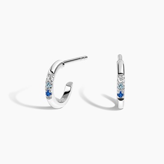 Aquamarine, Sapphire, and Diamond Earrings