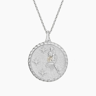 Diamond Accented Virgo Zodiac Necklace