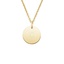 14K Yellow Gold Engravable Disc Pendant, smalltop view on a hand