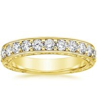 Wide Antique Scroll Ring in 18K Yellow Gold