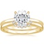 18KY Moissanite Elodie Ring with Crescent Diamond Ring, smalltop view