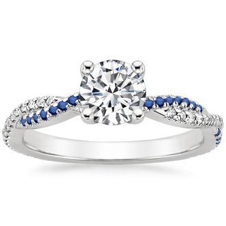 Petite Luxe Twisted Vine Sapphire and Diamond Ring (1/8 ct. tw.)