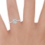 Platinum Elle Ring, smallzoomed in top view on a hand