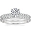 18K White Gold Petite Shared Prong Diamond Ring (1/4 ct. tw.) with Luxe Petite Shared Prong Diamond Ring (3/8 ct. tw.)