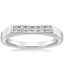 Petite Signet Diamond Ring in Platinum