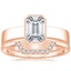 14K Rose Gold Vesper Ring with Midi Linear Nesting Diamond Ring