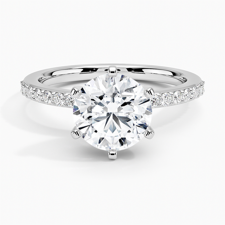 18K White Gold Petite Shared Prong Diamond Ring (1/4 ct. tw.)