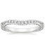 18K White Gold Delicate Antique Scroll Contoured Diamond Ring, smalltop view