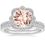 18KW Morganite Reina Diamond Ring with Luxe Ballad Diamond Ring (1/4 ct. tw.), smalltop view