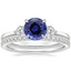 18KW Sapphire Perfect Fit Three Stone Diamond Ring with Luxe Ballad Diamond Ring, smalltop view