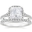18KW Moissanite Joy Diamond Ring (1/3 ct. tw.) with Bliss Diamond Ring (1/5 ct. tw.), smalltop view