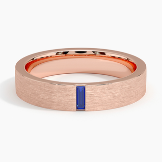Apollo Sapphire 4.5mm Wedding Ring in 14K Rose Gold