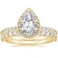 18K Yellow Gold Shared Prong Halo Diamond Ring with Shared Prong Diamond Ring (1/2 ct. tw.)