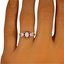 The Ena Ring, smallzoomed in top view on a hand