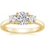 18K Yellow Gold Petite Three Stone Trellis Diamond Ring (1/3 ct. tw.), smalltop view