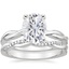 18KW Moissanite Twisted Vine Ring with Petite Twisted Vine Diamond Ring (1/8 ct. tw.), smalltop view