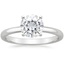 18KW Moissanite 2mm Comfort Fit Solitaire Ring, smalltop view