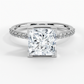 Petite Shared Prong Diamond Engagement Ring