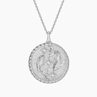 Diamond Accented Pisces Zodiac Necklace