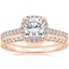 14K Rose Gold Luxe Odessa Diamond Ring (1/3 ct. tw.) with Sonora Diamond Ring (1/8 ct. tw.)