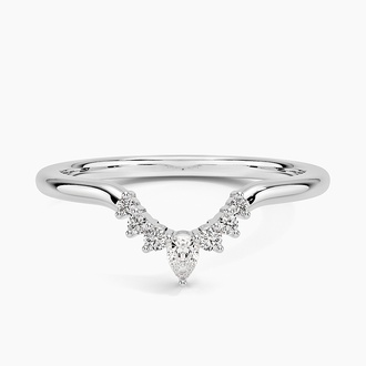 Lunette Diamond Ring in 18K White Gold