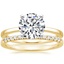 18K Yellow Gold Petite Quattro Ring with Sonora Diamond Ring (1/8 ct. tw.)
